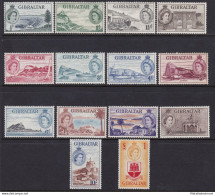 1953-59 Gibilterra, Stanley Gibbons N. 145/158 - 14 Valori -  MNH** - Andere & Zonder Classificatie