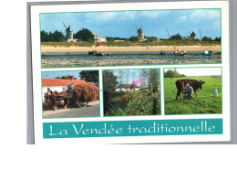 VENDEE 85 - Les Traditions Moulin à Vent Bateau à Marée Basse Cheval Charette Traite De La Vache à La Main 1996 - Other & Unclassified