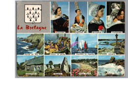 LA BRETAGNE - FOLKLORE Coiffe Et Costume Rosporden Bigouden Quimperlé Poullaouen Pêche Bateau Chaumiere - Bretagne