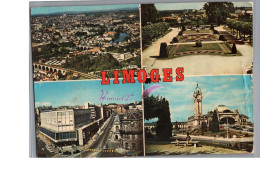 LIMOGES 87 - Vue Generale Avec Les 5 Ponts Les Jardins De L'eveché Carrefour Tourny La Gare Des Benedictins Carte Vierge - Limoges