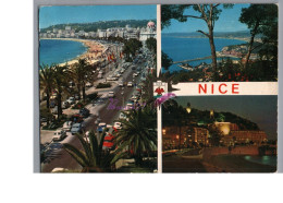 NICE 06 - La Promenade Des Anglais La Baie Des Anges Le Chateau De Nuit Carte Vierge - Parks, Gärten