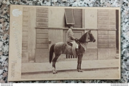 Ap534 Foto Cartonata Cavallo Con Fantino Firenze - Other & Unclassified