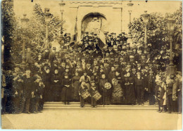 PONTOISE 95 Photo 1886 17x23cm  Société Des Sauveteurs De Seine Et Oise Réunis à Pontoise ( Escalier St Maclou ) - Oud (voor 1900)