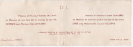 Marseille(13) Et Sant Clar (32)  Faire Part De Mariage  DELORME LAMAZERE   1942  (PPP47335) - Annunci Di Nozze