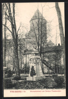 AK Freiberg I. Sa., Wernerdenkmal Und Schloss Freudenstein  - Freiberg (Sachsen)