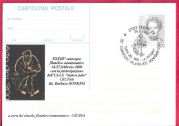 REPIQUAGE - ANNULLO SPECIALE " CECINA (LI)*26.2.2000*/ARTE DEL 900 LA PITTURA-33° CONVEGNO FILATELICO NUMISMATICO" - Stamped Stationery