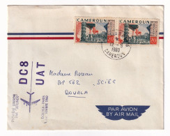 Lettre Cameroun 1960 Première Liaison Aérienne Par Jetliner Douala Paris DC8 UAT - Kamerun (1960-...)