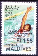 Maldives 1984 MNH, Theresa Andrews USA Olympics Gold Winner In Swimming, Sports - Natación