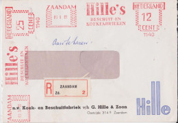 Zaandam Hille's Nederland Ema Red Meter Machine Mail Stampless Registered Cover Lettre Affranchissement Mécanique 1961 - Machines à Affranchir (EMA)