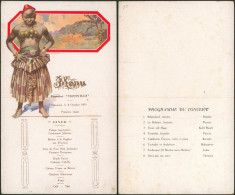 Menu Paquebot "Thysville" (1931, Première Classe) Ethnie, Dessiné Par Ch. Van Roose / Congo Belge. - Menükarten