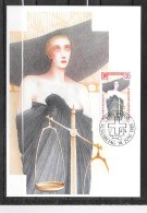 1985 - 812 - Les 4 Vertus Cardinales - La Justice - 12 - Maximumkarten (MC)