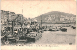 CPA Carte Postale France Rouen Perspective Du Quai De Paris Et Côte Sainte Catherine  VM80327 - Rouen