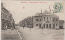 CARTE POSTALE   PUTANGES 61  La Place Du Marché Et L'hôtel De Ville - Putanges