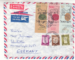 Israël - Lettre Exprès De 1966 - Oblit Nagalil - Exp Vers Kiel - Cachet De Hamburg Et Kiel - Valeur 50 $ En ....2010 - Lettres & Documents