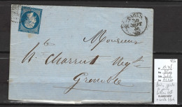 France - Paris Cercle De Points Pour Grenoble  - 1850 - Yvert 14 - 1849-1876: Classic Period