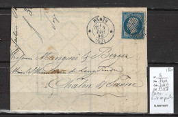 France - Paris Cercle De Points Pour Chalons Sur Saone  - 1860 - Yvert 14 - 1849-1876: Classic Period