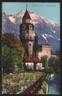 AK Hall /Tirol, Münzturm Mit Alpen  - Otros & Sin Clasificación