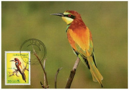 LIBYA 1976 Birds Bird "European Bee-eater" (maximum-card) #4 - Songbirds & Tree Dwellers