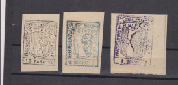 ALBANIA,, 1914,ESAT PASHA Revenue Stamp Used As Paper Money 1/2 Grosh , 1 Grosh ,10 Para - Albanie