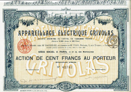 75-APPAREILLAGE ELECTRIQUE GRIVOLAS. Capital 7,5 MF.  Imprimerie G. Richard    DECO   Lot De 10 - Altri & Non Classificati