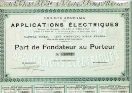 75-APPLICATIONS ELECTRIQUES. SA DES ...  1897   Lot De 3 - Other & Unclassified