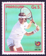 Paraguay 1988 MNH, Emilio Sanchez, Olympic Games, Sports, Tennis - Tennis