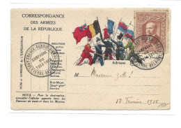 !!! FRANCE, CARTE FM 1914-1915, CACHET FRANCE RUSSIE AVEC VIGNETTE POINT CARRÉ. - Vignettes Militaires