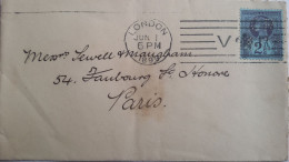 GRANDE-BRETAGNE - U.K. - Lettre (Enveloppe) Pour Paris Avec Perforé C.R. & C° ( Cresham House.old Broad St)- 3 Photos - Perforadas