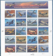 USA 2005 American Advances In Aviation Foil Sheet 20 Val. MNH Boeing, Catalina, Grumman, Lockheed, Beechcraft, Northrop - Aerei