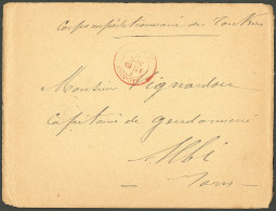 Lettre Cad Rouge "Bac-ninh/Tonkin" Sur Enveloppe En FM Avec Texte Daté "Dap Cau 18 Nov 1884". - TB. - Andere & Zonder Classificatie