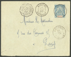 Lettre Cad "Athieme/Dahomey" Déc 1900 Sur Entier 15c Bleu Pour Paris, à Côté Cad Loango à Marseille/LM N°2". - TB - Andere & Zonder Classificatie