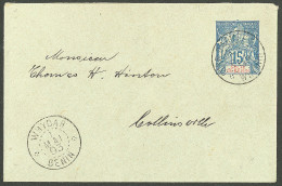 Lettre Cad "Corr. D'Armées/Whydah" Mai 93 Sur Entier 15c Bleu, à Côté Cad "Whydah". - TB. - R - Other & Unclassified