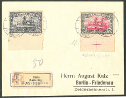 Lettre Cad "Duala/Kamerun" Déc 1913 Sur N°18 + 19, Bdf, Sur Enveloppe Recommandée Pour Berlin. - TB. - R - Andere & Zonder Classificatie