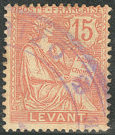 Levant No 15, Obl Grand Cachet Violet. - TB - Andere & Zonder Classificatie