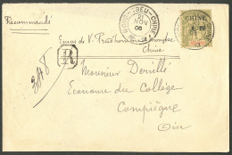 Lettre Cad "Mong-Tseu-Chine" Nov 1906 Sur N°61, Sur Enveloppe Recommandée Pour Compiègne. - TB - Autres & Non Classés