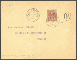 Lettre Cad "Pak-Hoi-Chine" Juin 1908 Sur N°74 Sur Enveloppe Recommandée Pour Paris. - TB. - R - Sonstige & Ohne Zuordnung