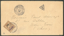 Lettre Taxe. No 9a, Surcharge Violette, Obl Cad "Tien-tsin Chine" Oct 1903 Sur Enveloppe Locale Non Affie. - TB. - R - Autres & Non Classés