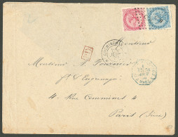 Lettre Losange "CCH" Sur CG 4 + 6. Cad "chine/Saigon" Sur Enveloppe (un Rabat Manquant) 2 Ports Pour Paris. - TB. - R. - Other & Unclassified