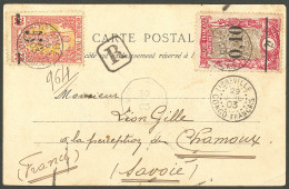 Lettre Cad "Libreville" Juil 1903 Sur N°46 + 47, Sur CP Recommandée Pour La Savoie. - TB - R - Autres & Non Classés