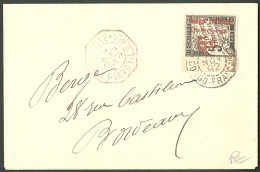 Lettre Cad "Loango/Congo-Français" Nov 92 Sur N°8a Bdf, Sur Enveloppe Pour Bordeaux Avec Cad Rouge "Loango à Marseille/L - Andere & Zonder Classificatie