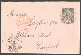 Lettre Cad "Assinie/Côte D'Ivoire". Entier 25c Pour Liverpool, 1897. - TB. - R - Autres & Non Classés