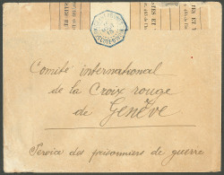 Lettre Cad Octog Bleu "Service En Lagunes/Côte D'Ivoire" 16 Aout 15, Sur Enveloppe Avec Censure, Adressée Au Comité Inte - Sonstige & Ohne Zuordnung