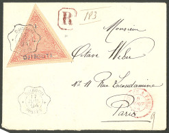 Lettre Cad "Djibouti/Postes". No 4, Bloc De 10 Sur Lettre Recommandée Pour Paris,1894. - TB. - R - Andere & Zonder Classificatie