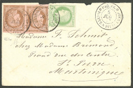 Lettre Cad "Paq. Fr/Pointe à Pitre Guade" Juil 78 Sur CG N°17 + 18 Paire, Sur Enveloppe Pour St-Pierre, Martinique Avec  - Autres & Non Classés