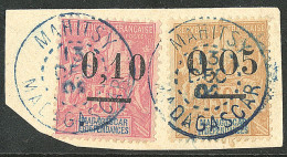 MADAGASCAR. Nos 52 + 53 Obl Cad Mahitsy Sur Support, Déc 1902. - TB - Autres & Non Classés