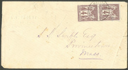 Lettre Cad "Martinique/St Pierre". CG No 39 Paire Verticale, Sur Enveloppe Pour Les Etats Unis, 1879. TB. - R. - Other & Unclassified