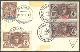 Lettre Taxe. Cad "Tidjikdja", Sur N°8C Paire Verticale Sur Enveloppe Afft Sénégal 10 + 31, 1906. - TB. - R - Altri & Non Classificati