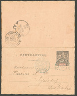 Lettre Cad Bleu "Nlle Calédonie/Nepoui". Entier 25c Pour Sydney, 1900. - TB - Altri & Non Classificati