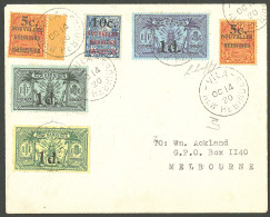 Lettre Cad "Vila/New Hebrides". Nos 58 + 58A + 59 + 65 à 67 Sur Enveloppe Pour Melbourne, 1920. - TB. - R - Otros & Sin Clasificación