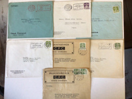 Lot De Letttres De 1938 à 1951du Danemark  A Tassin La Demi Lune (graines Loras) Timbre De Distributeurs, Perforé, - Brieven En Documenten